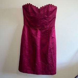 100% silk wine colored lela rose dress. size 8
